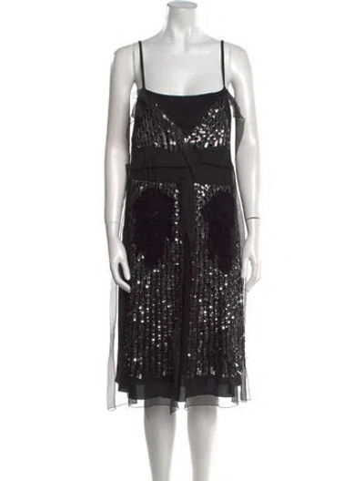 Pre-owned Prada Vintage Midi Length Dress In Black