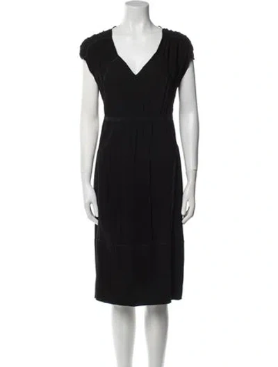 Pre-owned Prada Vintage Midi Length Dress In Black