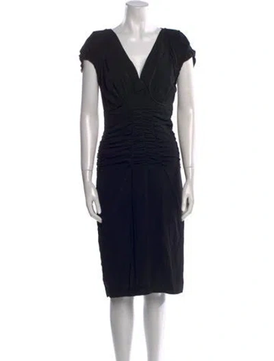 Pre-owned Prada Vintage Midi Length Dress In Black