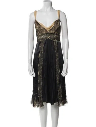 Pre-owned Prada Vintage Midi Length Dress In Black