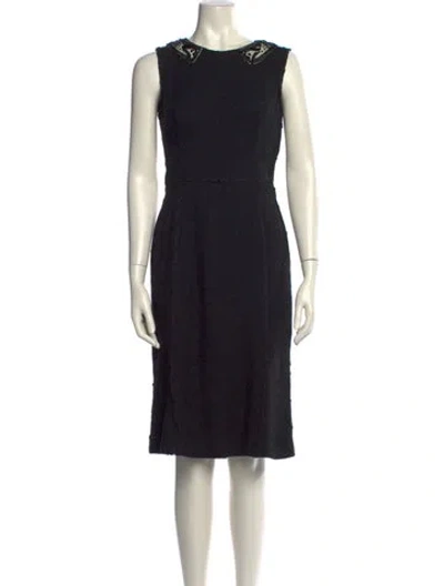 Pre-owned Prada Vintage Midi Length Dress In Black