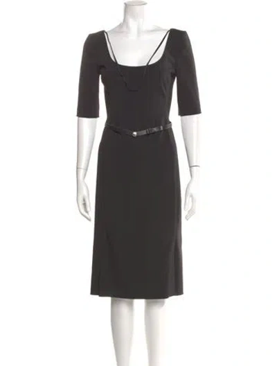 Pre-owned Prada Vintage Midi Length Dress In Black