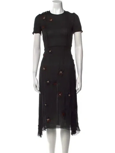 Pre-owned Prada Vintage Midi Length Dress In Black