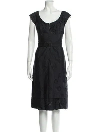 Pre-owned Prada Vintage Midi Length Dress In Black
