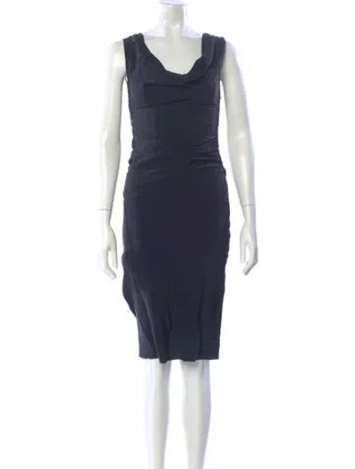 Pre-owned Prada Vintage Midi Length Dress In Black