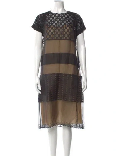 Pre-owned Prada Vintage Midi Length Dress In Black