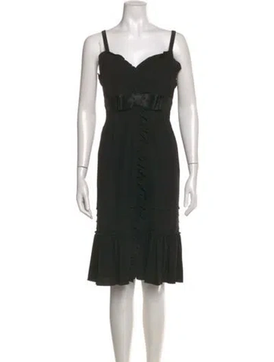 Pre-owned Prada Vintage Midi Length Dress In Black