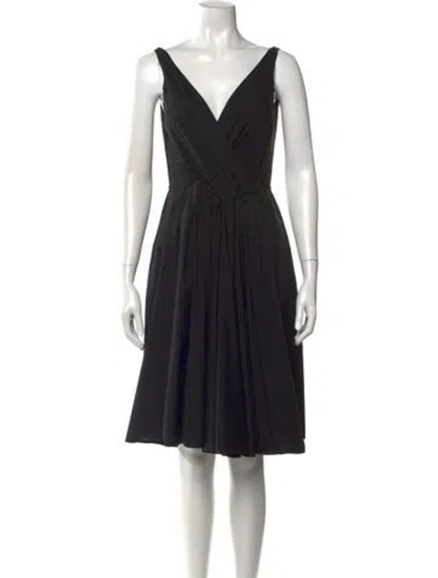 Pre-owned Prada Vintage Midi Length Dress In Black