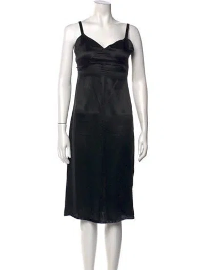 Pre-owned Prada Vintage Midi Length Dress In Black