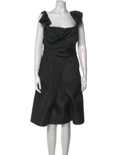 Pre-owned Prada Vintage Midi Length Dress In Black