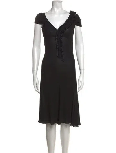 Pre-owned Prada Vintage Midi Length Dress In Black