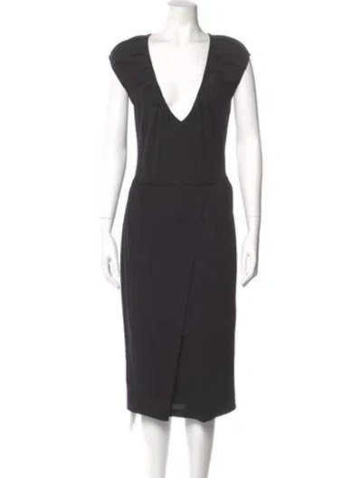 Pre-owned Prada Vintage Midi Length Dress In Black