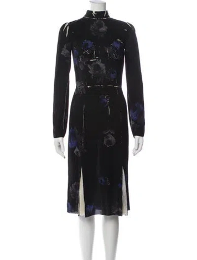 Pre-owned Prada Vintage Midi Length Dress In Black