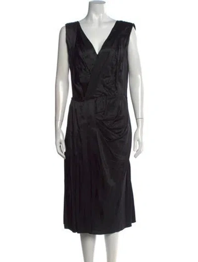 Pre-owned Prada Vintage Midi Length Dress In Black