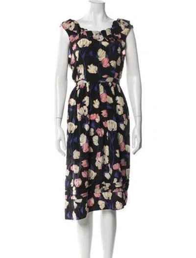 Pre-owned Prada Vintage Midi Length Dress In Black