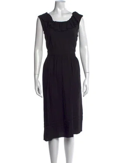 Pre-owned Prada Vintage Midi Length Dress In Black