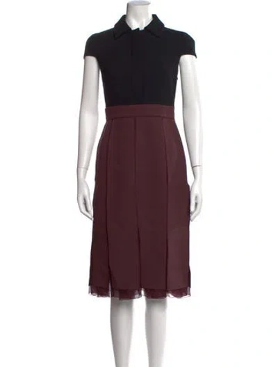 Pre-owned Prada Vintage Midi Length Dress In Black/purple
