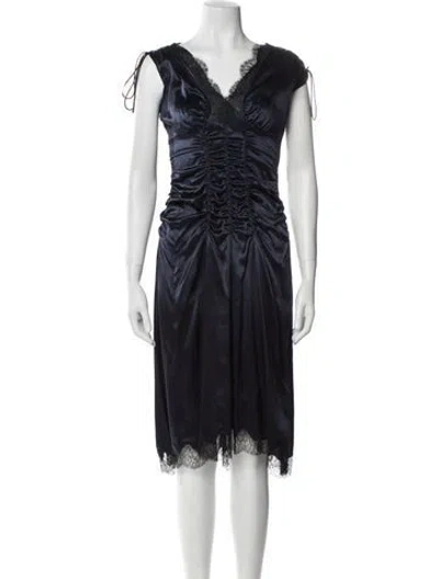 Pre-owned Prada Vintage Midi Length Dress In Blue