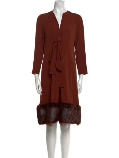 Pre-owned Prada Vintage Midi Length Dress In Brown