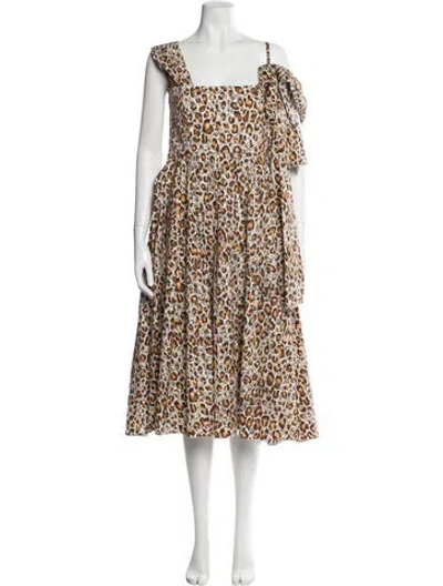 Pre-owned Prada Vintage Midi Length Dress In Brown