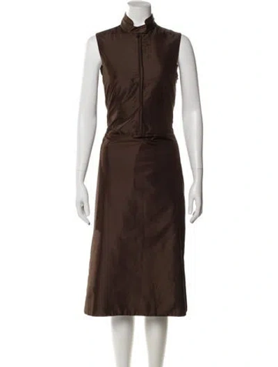 Pre-owned Prada Vintage Midi Length Dress In Brown
