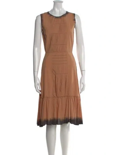 Pre-owned Prada Vintage Midi Length Dress In Brown