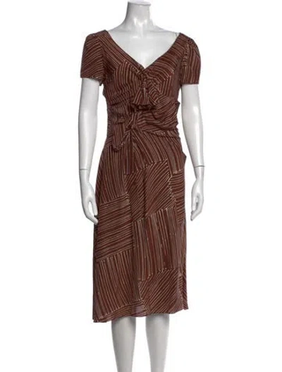 Pre-owned Prada Vintage Midi Length Dress In Brown