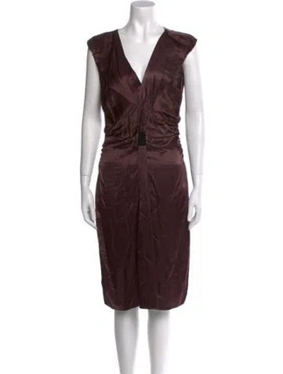 Pre-owned Prada Vintage Midi Length Dress In Burgundy
