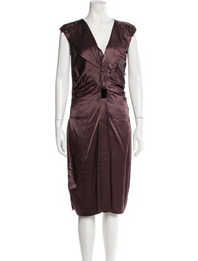 Pre-owned Prada Vintage Midi Length Dress In Burgundy