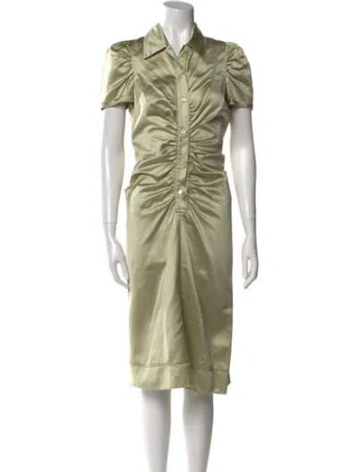 Pre-owned Prada Vintage Midi Length Dress In Green
