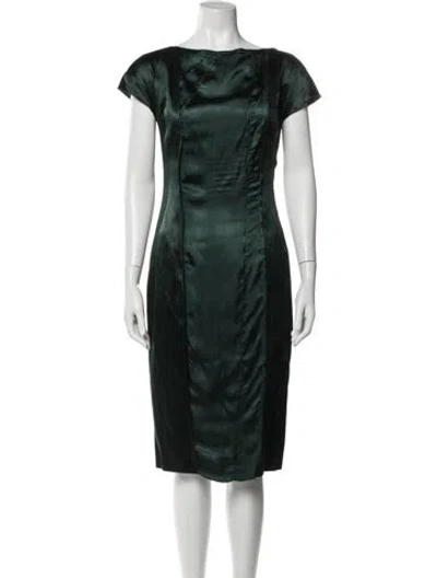 Pre-owned Prada Vintage Midi Length Dress In Green
