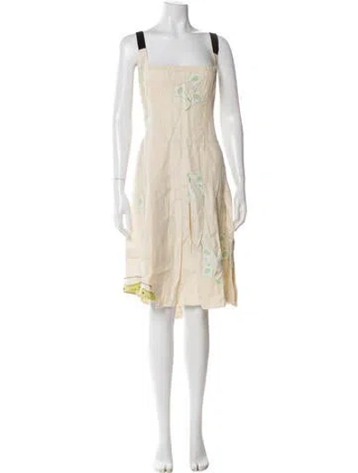 Pre-owned Prada Vintage Midi Length Dress In Neutral