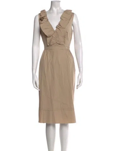 Pre-owned Prada Vintage Midi Length Dress In Neutral