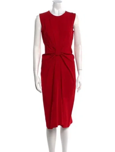 Pre-owned Prada Vintage Midi Length Dress In Red