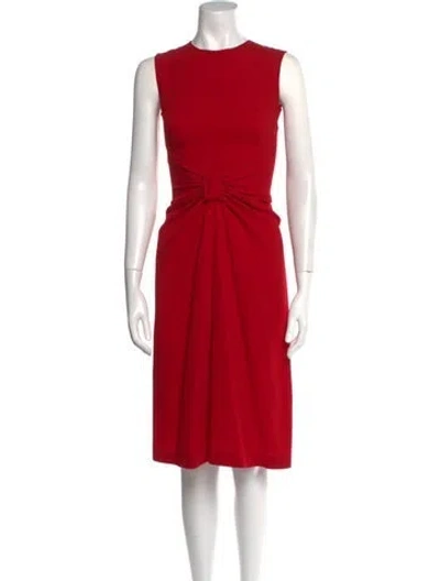 Pre-owned Prada Vintage Midi Length Dress In Red