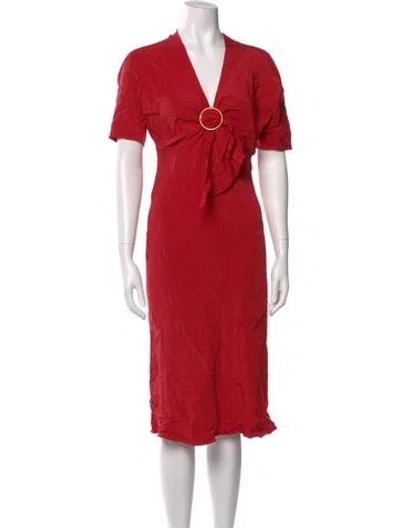 Pre-owned Prada Vintage Midi Length Dress In Red