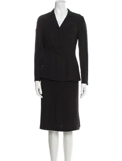 Pre-owned Prada Vintage Midi Length Skirt In Black