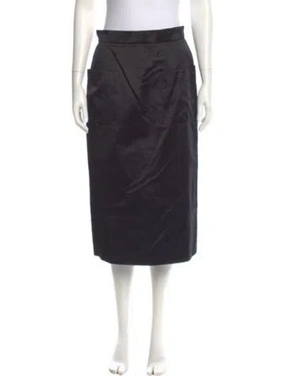 Pre-owned Prada Vintage Midi Length Skirt In Black
