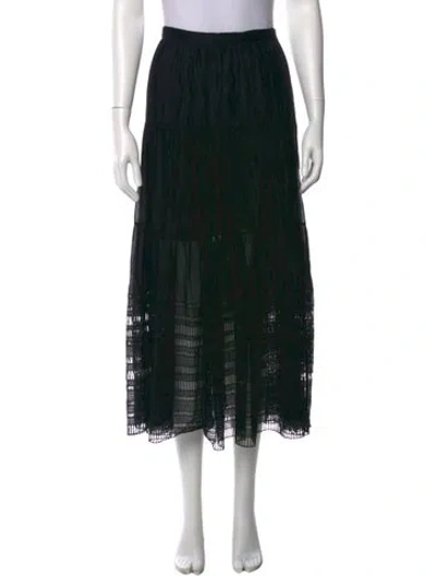 Pre-owned Prada Vintage Midi Length Skirt In Black