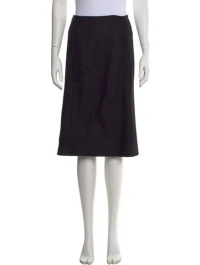 Pre-owned Prada Vintage Midi Length Skirt In Black