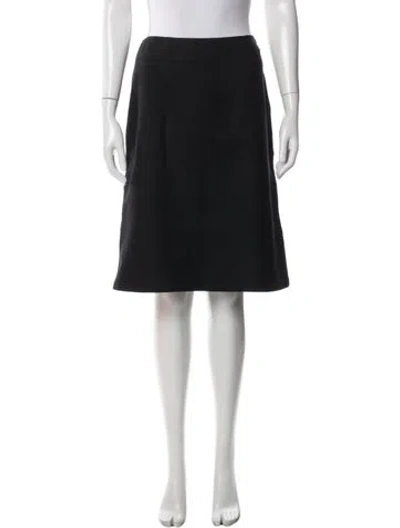 Pre-owned Prada Vintage Midi Length Skirt In Black