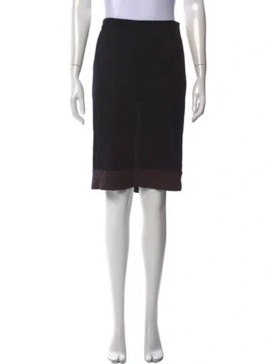 Pre-owned Prada Vintage Midi Length Skirt In Black