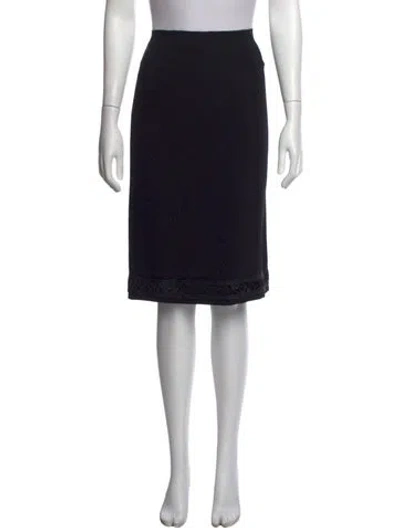Pre-owned Prada Vintage Midi Length Skirt In Black