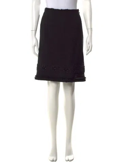 Pre-owned Prada Vintage Midi Length Skirt In Black