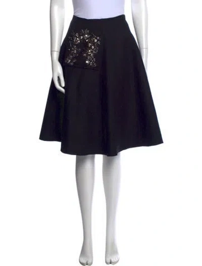 Pre-owned Prada Vintage Midi Length Skirt In Black