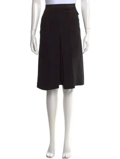 Pre-owned Prada Vintage Midi Length Skirt In Black