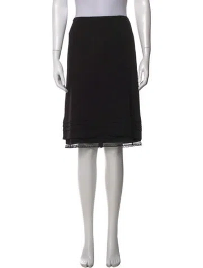 Pre-owned Prada Vintage Midi Length Skirt In Black