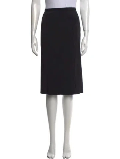 Pre-owned Prada Vintage Midi Length Skirt In Black