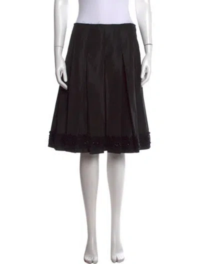 Pre-owned Prada Vintage Midi Length Skirt In Black