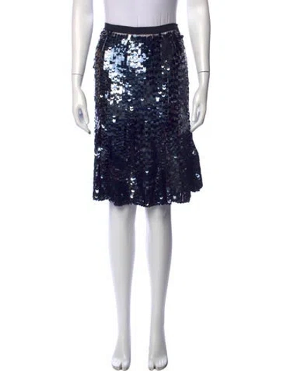 Pre-owned Prada Vintage Midi Length Skirt In Blue